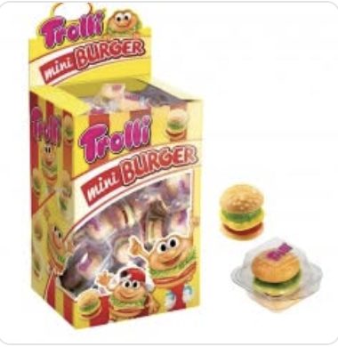 Trolli Mini Burger — gommose a forma di hamburger in espositore